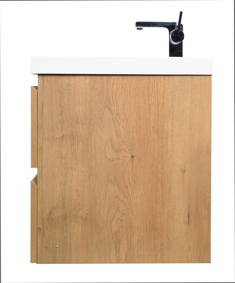 ConceptBaths 36" Angela Wall-Mount Bath Vanity, Natural Oak