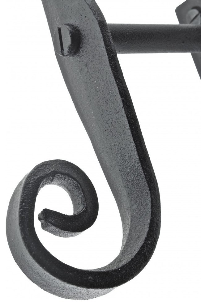 Black Shutter Dog Rat Tail Hand Forged Iron Rustproof Finish Set of 6
