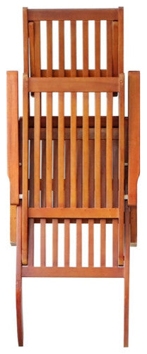 vidaXL Solid Acacia Wood Patio Deck Chair with Footrest and Cushion Garden