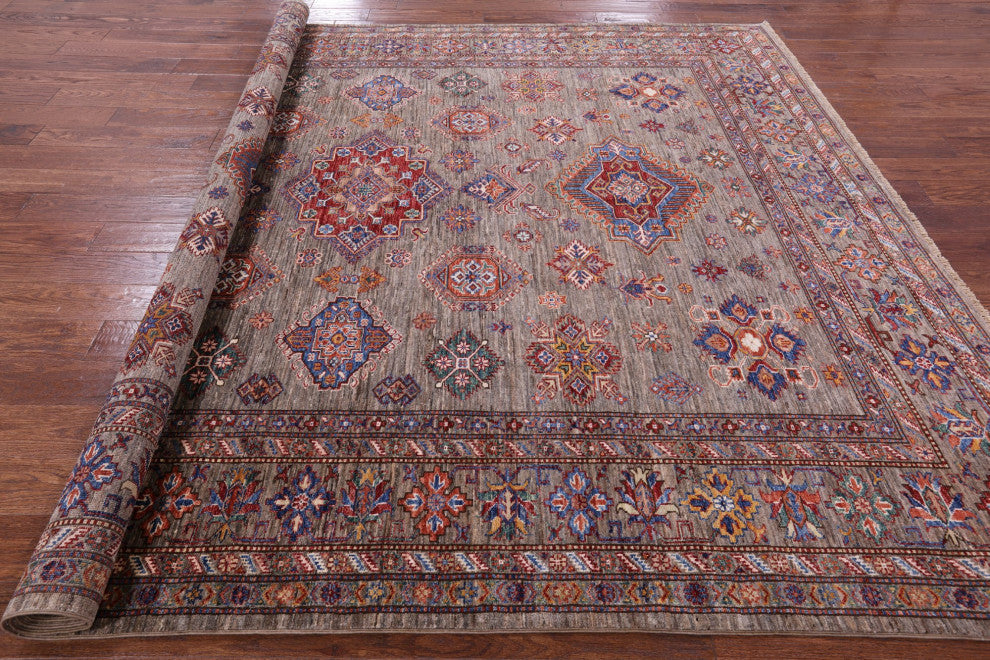 8' 1" X 9' 7" Super Kazak Hand Knotted Rug Q5565