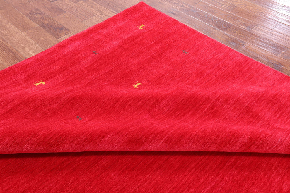 10' Square Persian Gabbeh Handmade Wool Rug - Q15030
