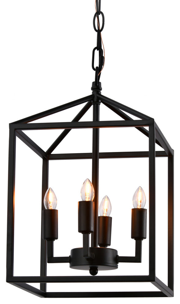 Lazzur Therain 4 Light 10" Matte Black Pendant