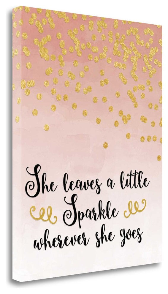 "She Leaves A Little Sparkle - Pink" By Tara Moss, Giclee on Gallery Wrap Canvas