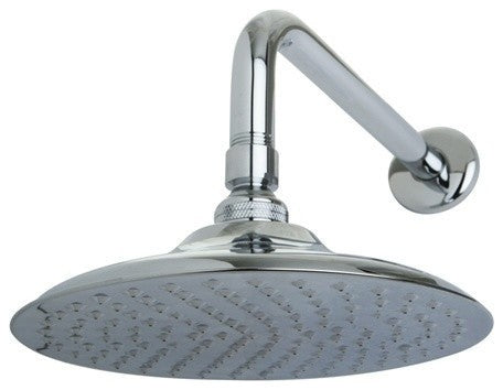 Showerscape 8" Brass Showerhead With 12" Shower Arm, Polished Chrome