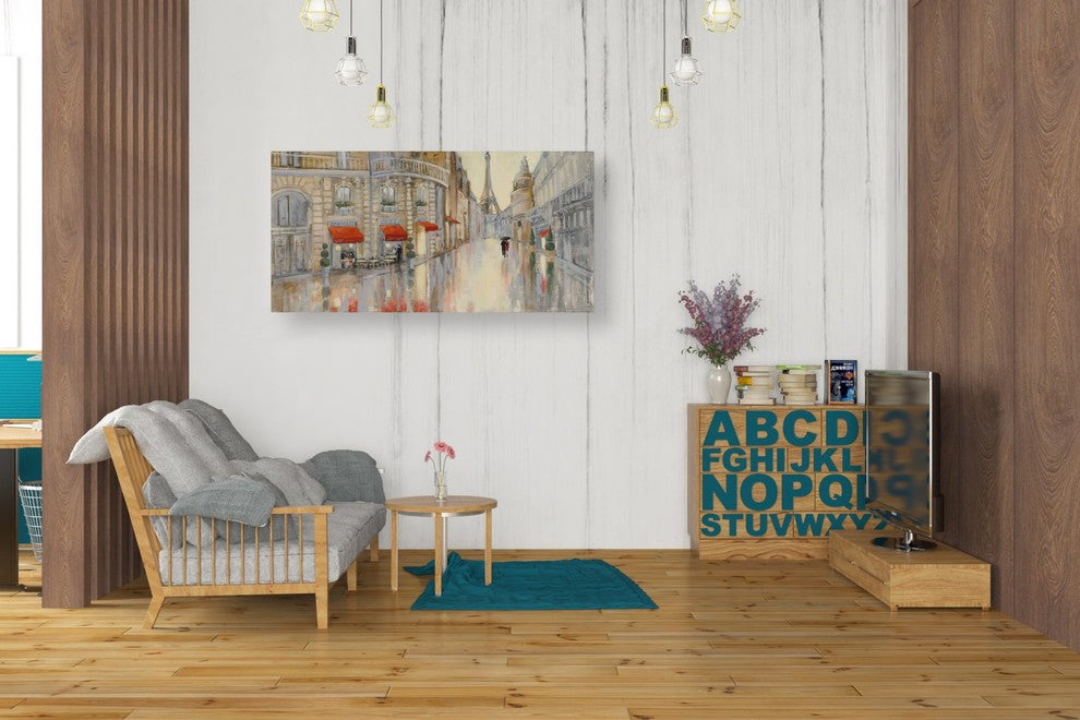 Epic Graffiti "Touring Paris Couple" Giclee Canvas Wall Art, 20"x40"