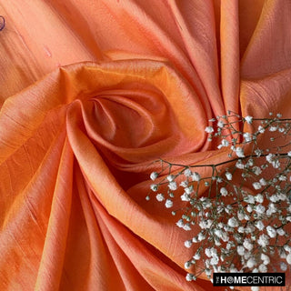 Peach Orange Silk Dupioni Fabric By The Yard, 5 Yards For Curtain, Dress