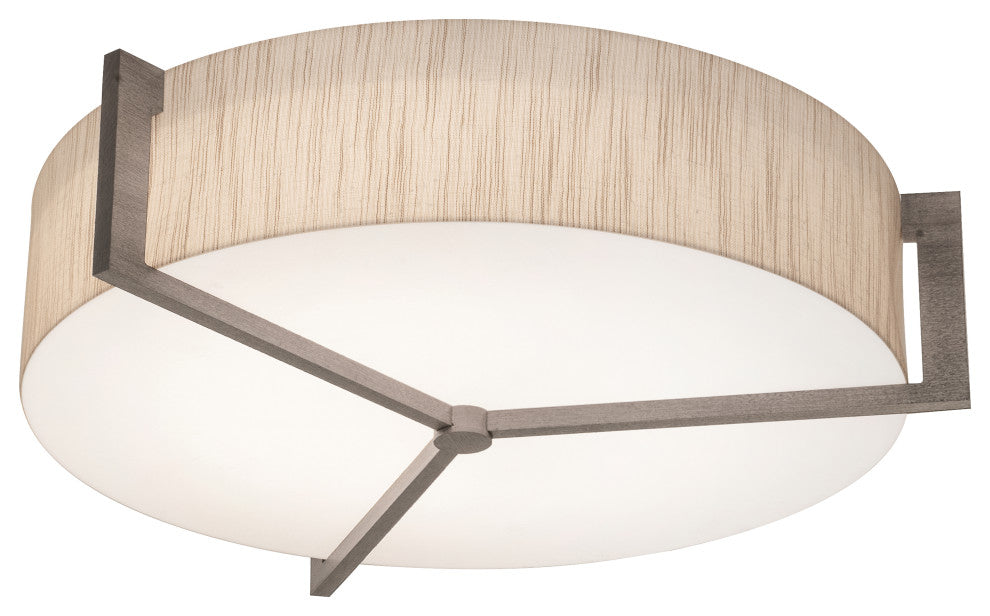 Apex 15'' Flush Mount, Weathered Gray, Jute Shade