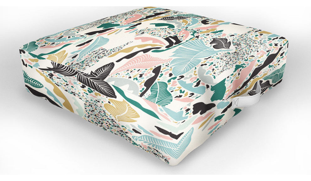 Evamatise Surreal Wilderness Colorful Jungle Outdoor Floor Cushion