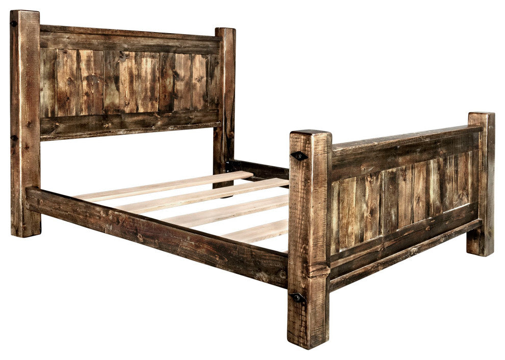 Big Sky Collection Rugged Sawn Panel Bed, Twin, Provincial Stain
