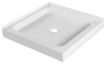 Fine Fixtures Double Threshold Acrylic Shower Base, 30 X 30, Universal