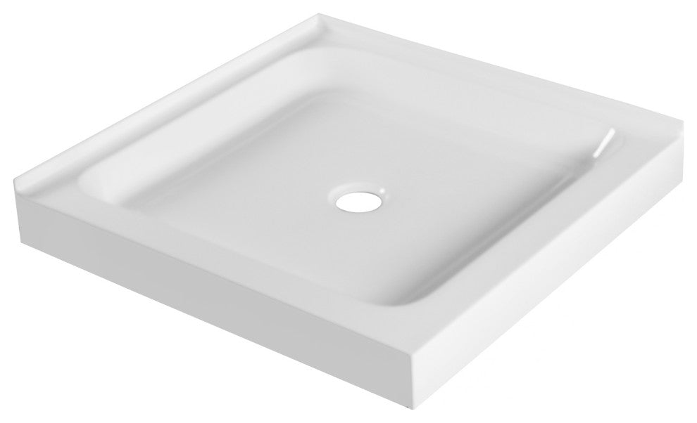 Fine Fixtures Double Threshold Acrylic Shower Base, 30 X 30, Universal