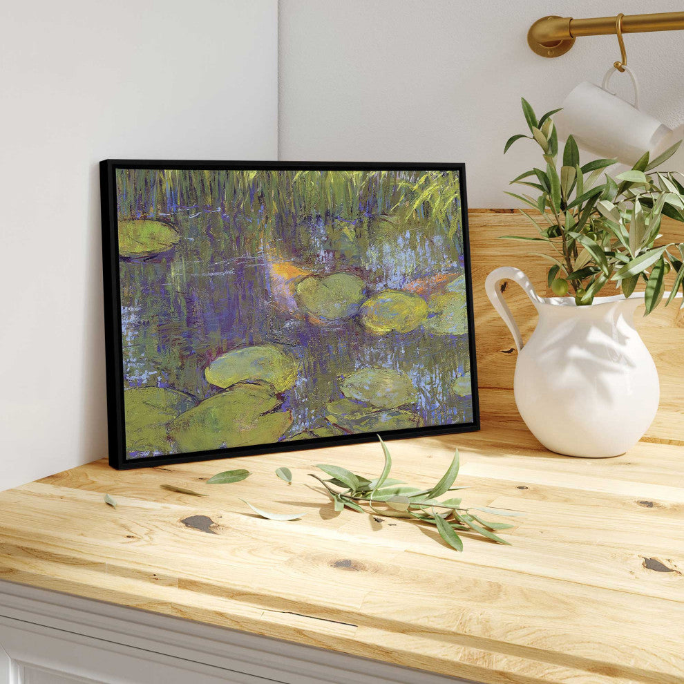 "Game of Shadows" - A Reflective Pond's Serene Art Canvas