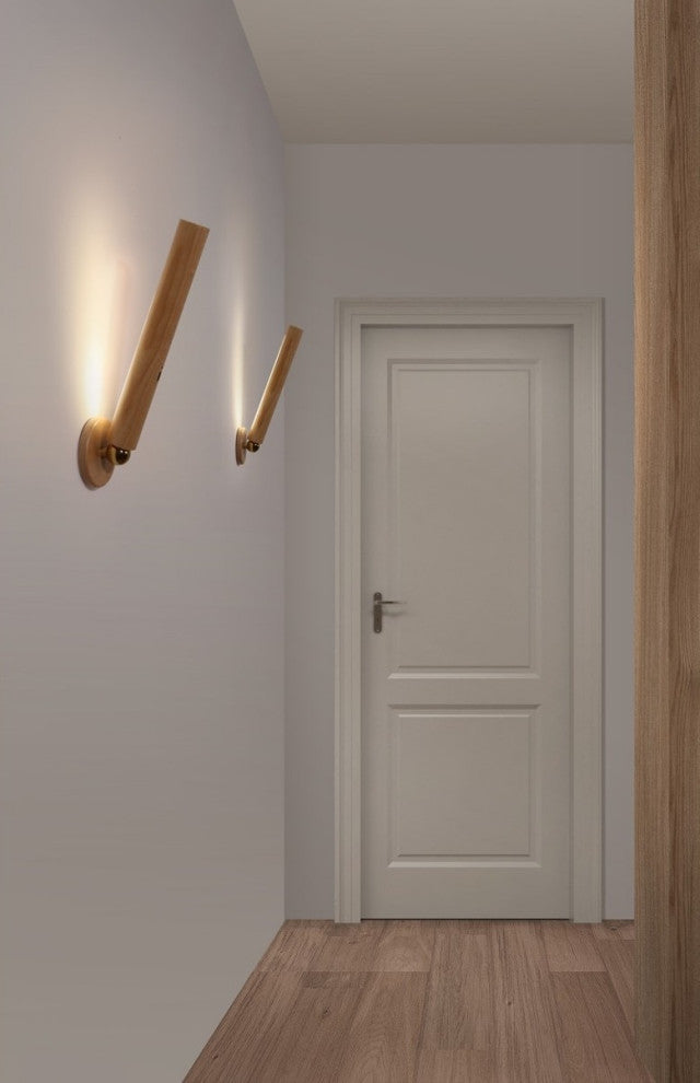 Minimalistic Wooden Wall Lamp in Nordic Style for Living Room, Bedroom