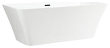 67" Acrylic Freestanding Soaking Bathtub, White/Oil Rubbed Bronze