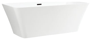 67" Acrylic Freestanding Soaking Bathtub, White/Oil Rubbed Bronze