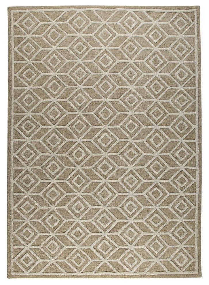 Hand Tufted Beige Wool Area Rug
