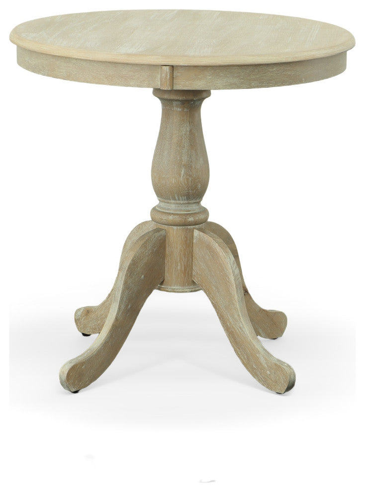 Bella 30" Round Pedestal Table, Natural Driftwood