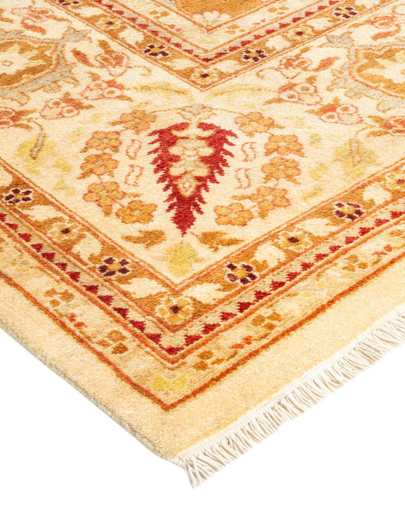Eclectic, One-of-a-Kind Hand-Knotted Area Rug Ivory, 9' 1" x 12' 1"