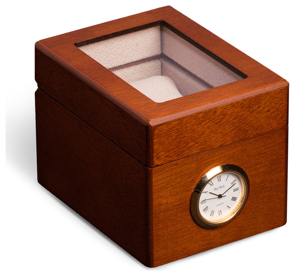 Cherry Wood Watch Box, Quartz Movement Clock