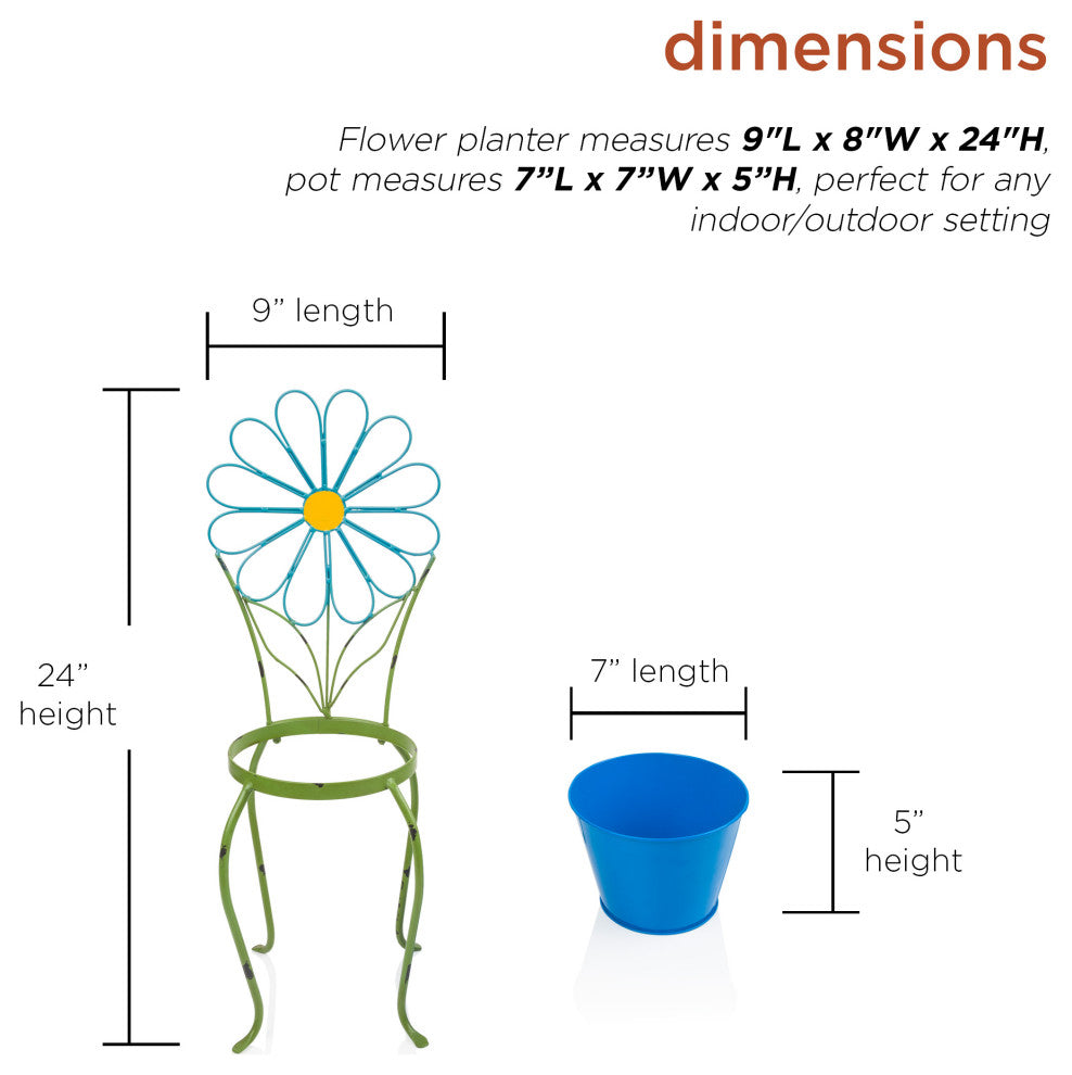 Blue Flower Planter Stand