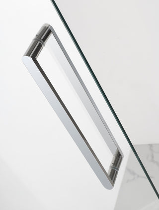 Madox 36"-42"x74.875" Frameless Pivot Shower Door, Chrome