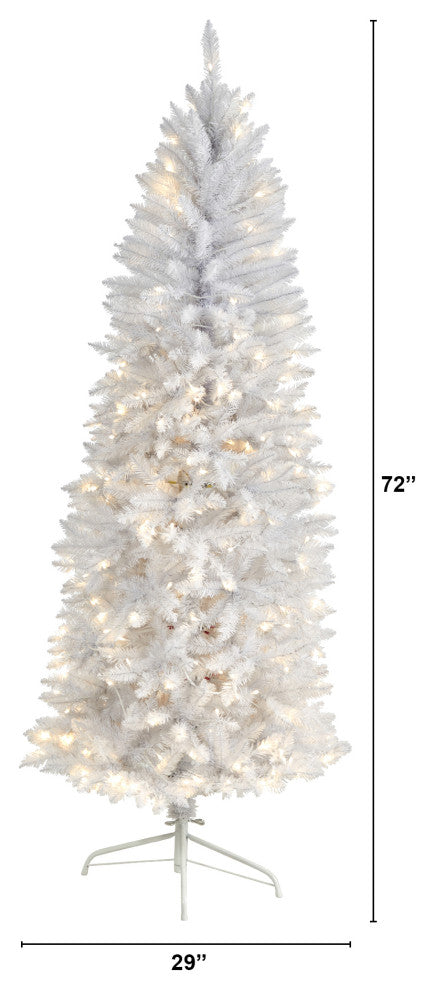 T3360 6 Slim White Artificial Christmas Tree With 250 Warm White LED Lights