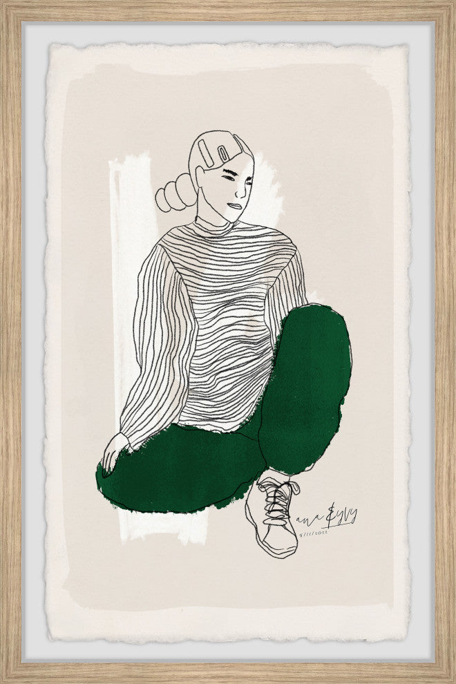"Strong Woman Stay Young" Framed Painting Print, 12x18