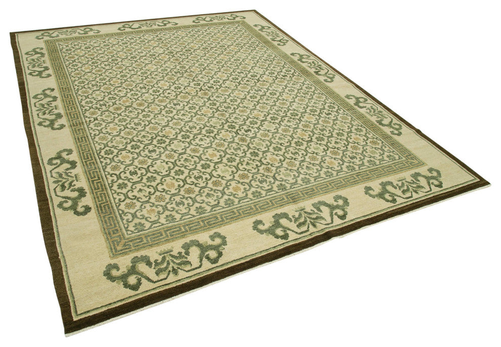 Rug N Carpet - Handmade Oriental 8' 0" x 10' 0" Decorative Oushak Area Rug