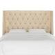 Williams King Nail Button Tufted Wingback Headboard, Velvet Pearl