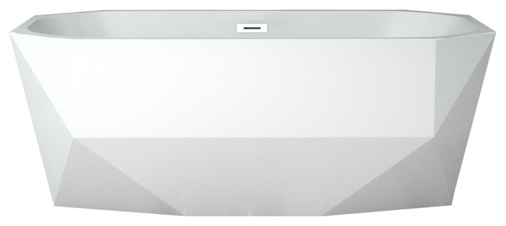 63" Streamline Soaking Freestanding Tub, Internal Drain