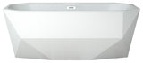 63" Streamline Soaking Freestanding Tub, Internal Drain