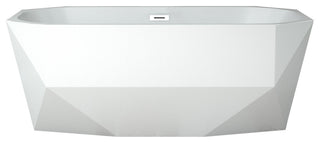63" Streamline Soaking Freestanding Tub, Internal Drain