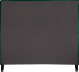Harlie Velvet Upholstered Bed, Green, Queen