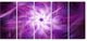Rotating Bright Purple Fireworks, Floral Canvas Art Print, 60"x28", 5 Panels