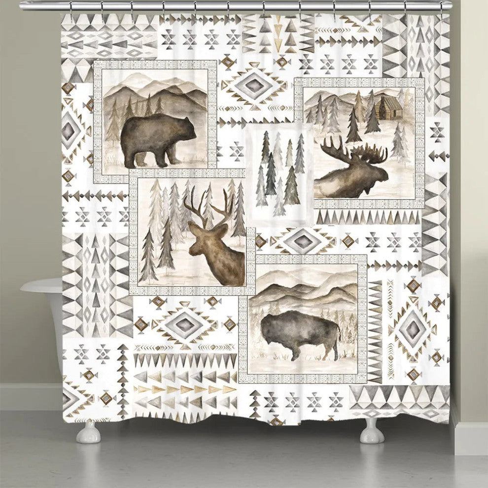 Laural Home Aztec Lodge Shower Curtain