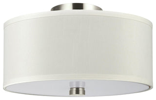 Generation Lighting 2-Light Convertible Mount, Brushed Nickel and Faux Silk