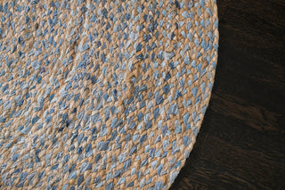 Kerala Denim and Jute Round Rug, 4'