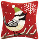 Chickadee With Snowflake Hook Pillow