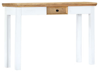 vidaXL Console Table Entryway Table Side Table White and Brown Solid Mango Wood