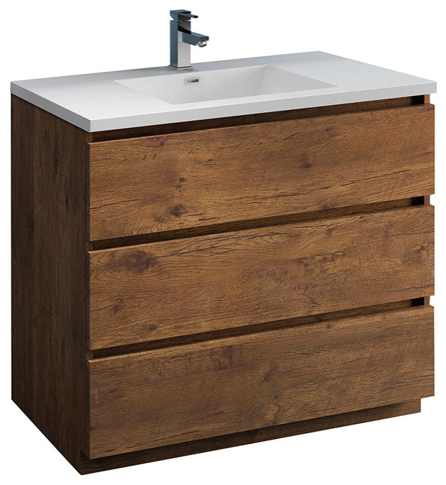 Fresca Lazzaro 42" Rosewood Cabinet With Integrated Sink