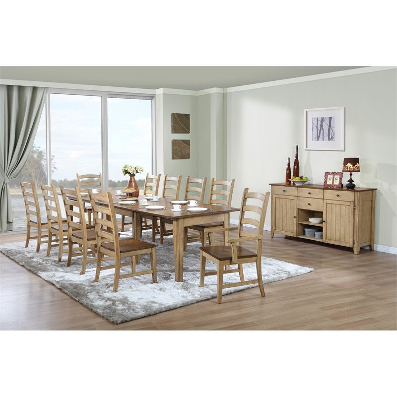 Brook 12-Piece 134" Rectangular Extendable Dining Set, Sideboard, Seats 12