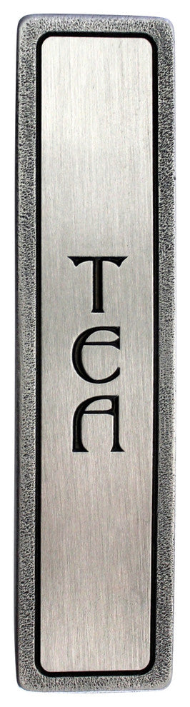 "TEA" Pull Antique Pewter (Vertical)