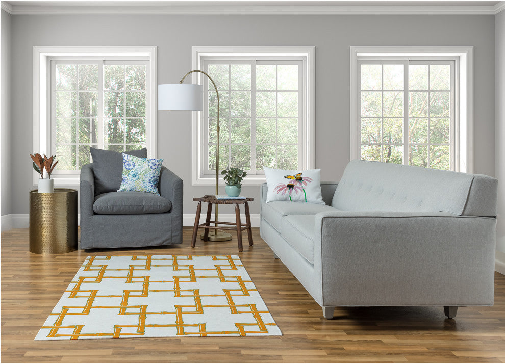 Bamboo Spring Chenille Rug, Mango, 4'x6'