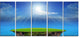 Blue Sky and Sun Shining, Landscape Canvas Art Print, 60"x28", 5 Panels