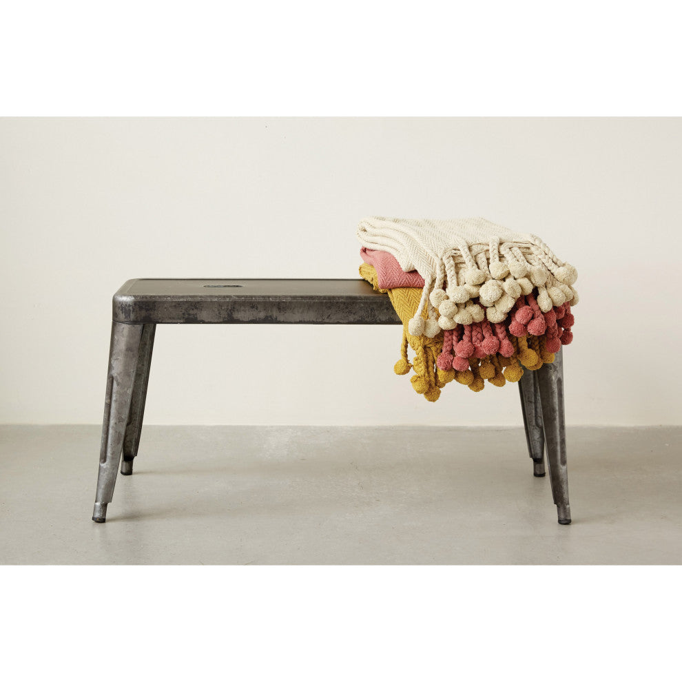 40.25"W Rectangle Galvanized Metal Bench