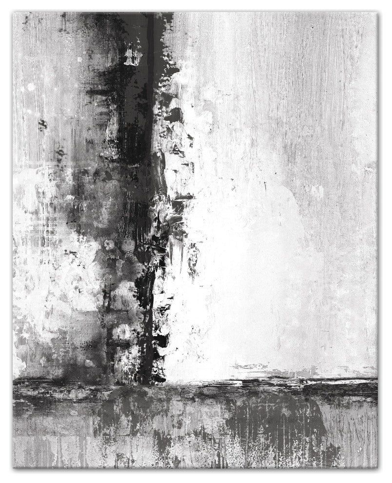 Black and White Textured Print on Canvas