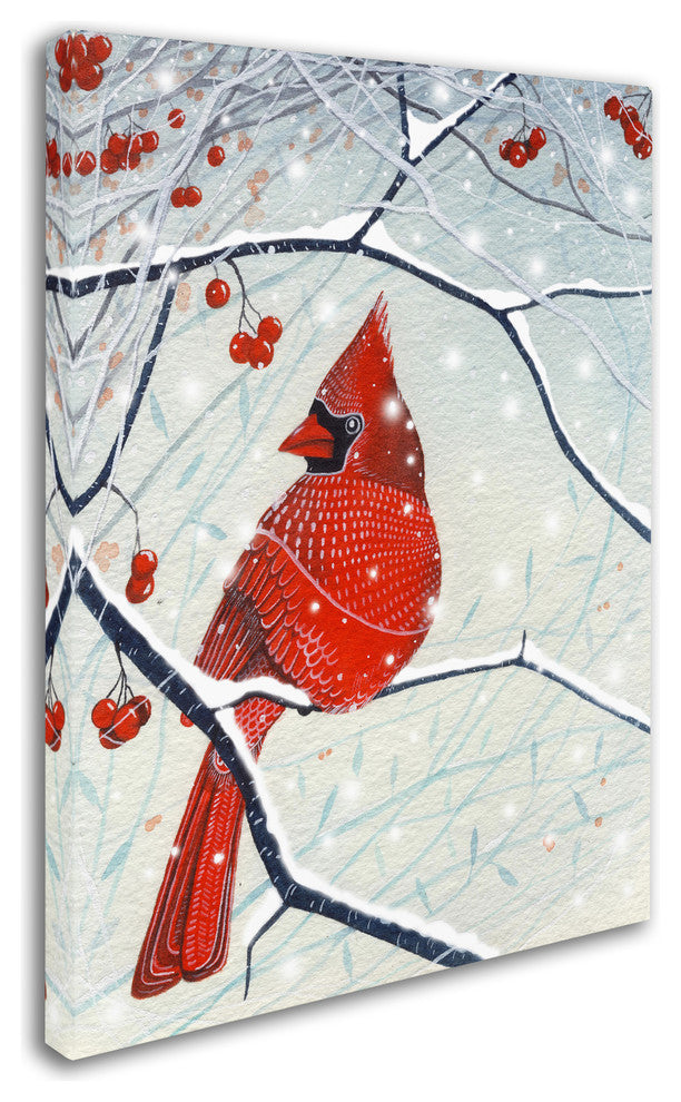 Michelle Campbell 'Red Cardinal x mas Card' Canvas Art, 35" x 47"