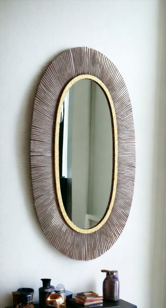 Black and Gold Oval Mirror