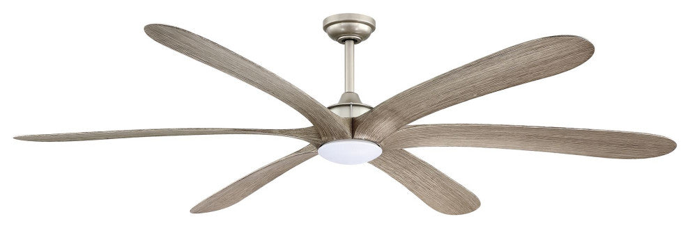 72 in Modern Ceiling Fan with LED and Remote Control in Painted Nickel
