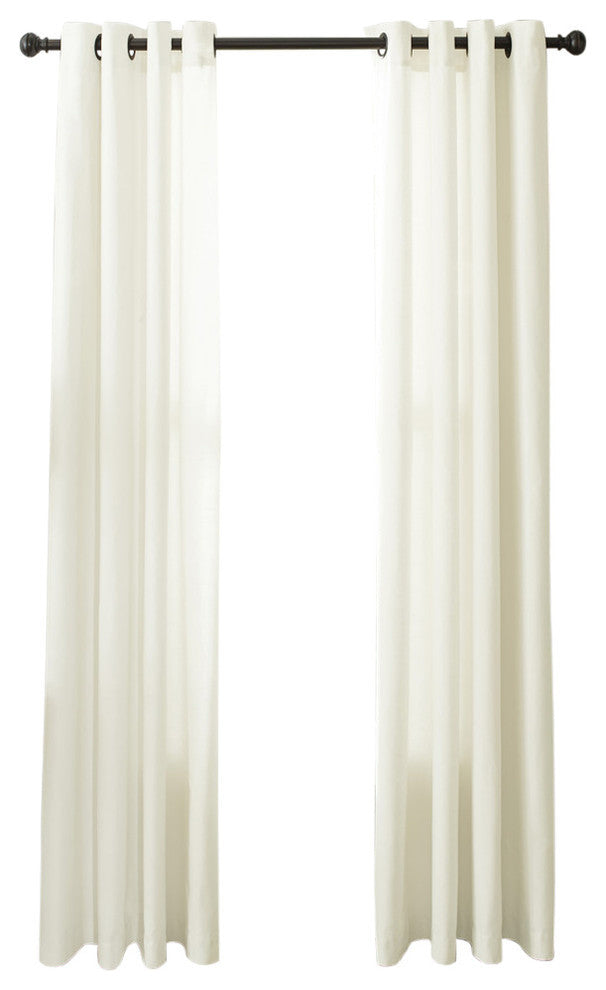 Pointehaven Curtains With Black Grommets, Set Of 2, White, 50"x 96"